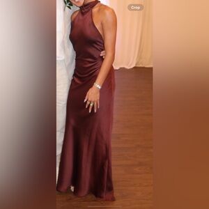 Zara Satin Halter Dress